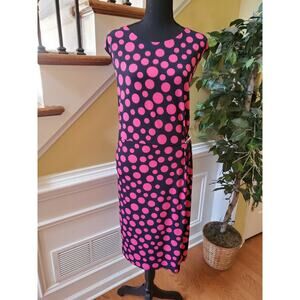 NWT Polka Dot Nightingales Wrap Dress Women's Size 24 Stretch
